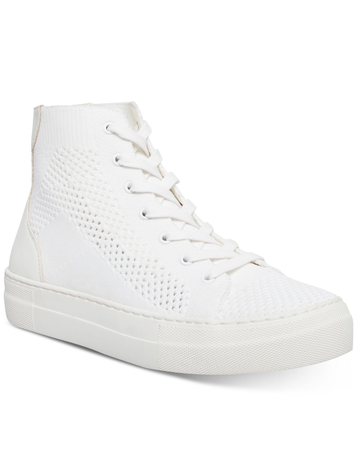 MADDEN GIRL Womens White Knit Ribbing At Boss Platform Sneakers 6 M