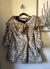 Oxford & Regent Leopard Print Faux Fur Swing Coat Size Small