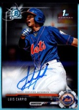 2017 Bowman Chrome  Autograph Auto Luis Carpio   Card # CPA-LCA