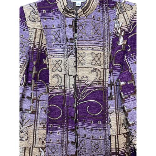 NWT DressBarn Tapestry Jacket - Size S - Gorgeous Purple Floral Design - Picture 2 of 12
