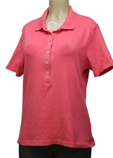 Lady Hathaway Women's Polo Shirt Stretch Short Sleeve Orange Size XL