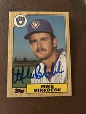 Mike Birkbeck - Milwaukee Brewers 1987 Topps AUTOGRAPHED 