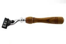 Dr. Dittmar Razor for Mach3 Blades with Wood & Brass Handle EASY