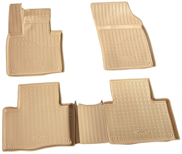 3D Gummi Fussmatten Passend FüR Volvo XC90 II | Ab BJ 2015> | Beige Passgenau-image
