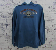 Harley Davidson Mid Weight Pullover Hoodie Blue Men  s XL N/WT 99110-24DM