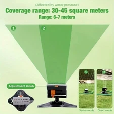 Outdoor Irrigation Set: 16-Hole Sprinkler with Tripod and Rotary Feature