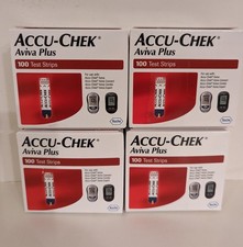 Accu-Chek Aviva Plus Blood Glucose Test Strips 100 Per Box 400 Total 06/30/2027