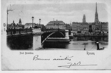CPA 76 Normandie ROUEN Le Pont Boïeldieu. Sc...