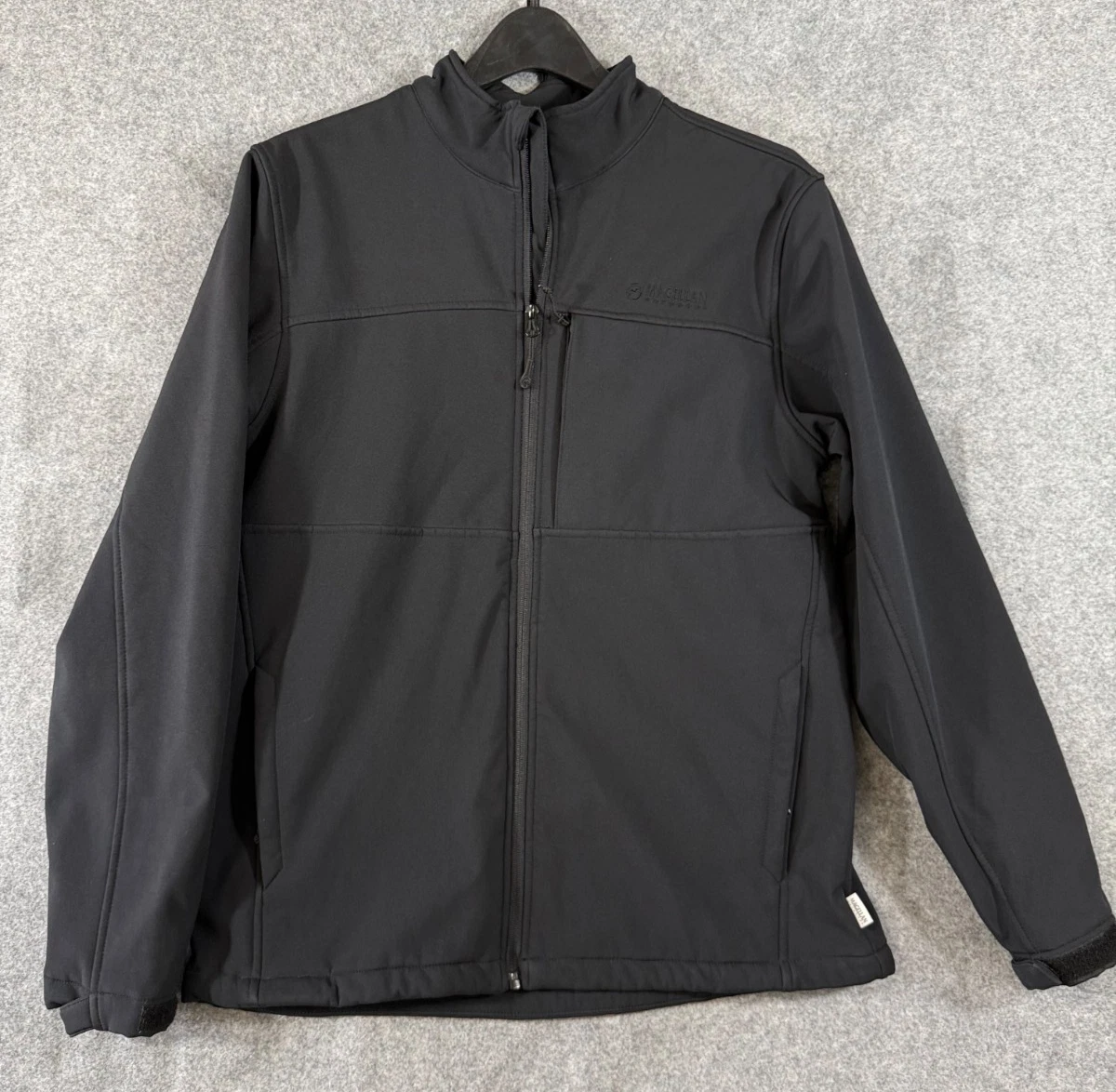 Magellan Softshell Jacket Mens M Black Fleece Lined Classic Fit Full Zip Stretch image 1