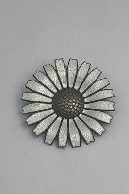 A. Michelsen vergoldete Sterling Silber Margerite Brosche (Guilloche)