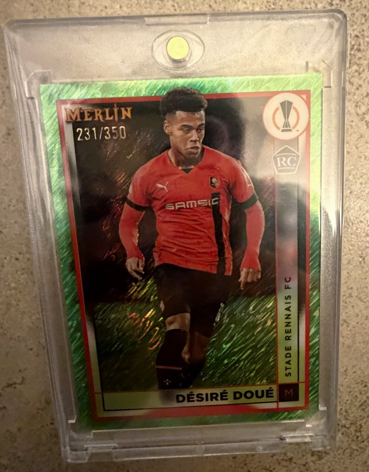 Desire Doue 2022 Topps Merlin Chrome UCC Neon Green Shimmer /350 Rookie RC psa10