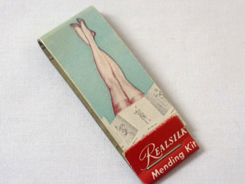 VTG 1940s Paper Matchbook Style Nylon Hose Mending Kit-Hotel Linden-El Paso, TX