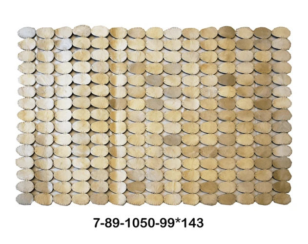 Modern Patchwork Cowhide Rug - Large Real Leather Area Carpet 7-89 - Image 4 of 4