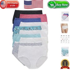Hanes Womens 10-Pack Cotton Briefs Lady Underwear Panties Assorted Colors