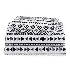 Boho Floral Printed Sheet Set Queen Size 4 Piece,Soft  Breathable Bedding De...