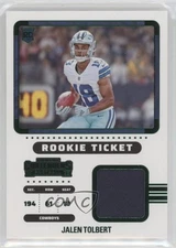 2022 Panini Contenders Rookie Ticket Swatches Jalen Tolbert #RTS-JTO RC