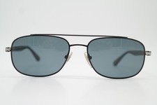 Vintage Sunglasses Persol 2405-S Black Silver Gray Oval