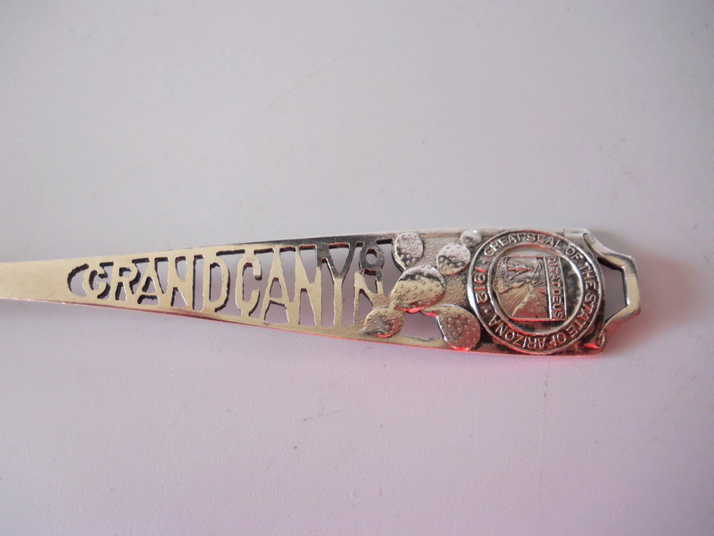 Sterling Silver Souvenir Spoon Grand Canyon Nat'l. Park Open Work 5 1/2" 15.2g.