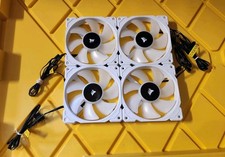4 X Corsair ICUE ML120 RGB White 120mm PWM Premium PC Fans - Never Used