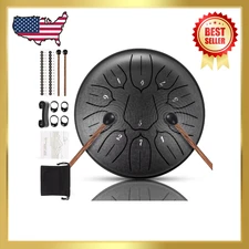 Steel Tongue Drum 11 Note 6 Inches D-Key Tank Drum Handpan Drum Panda Balmy D...