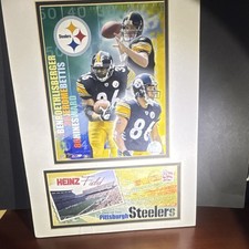 Pittsburgh Steelers Plaque Featuring Roethlisberger, Bettis, Ward, NFL Football