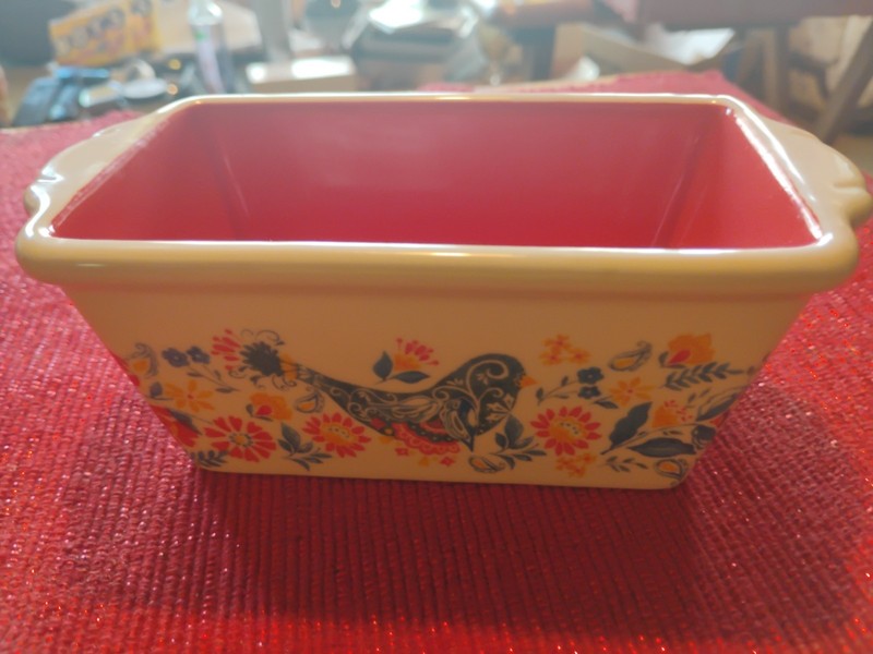 Pioneer Woman~ Blue Bird Mini Loaf Pan~ Stoneware~ Baking Dish~NWT