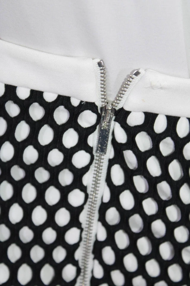 Falda lápiz forrada con superposición de red blanca negra talla 4 Elizabeth and James para mujer Foto 4 de 4