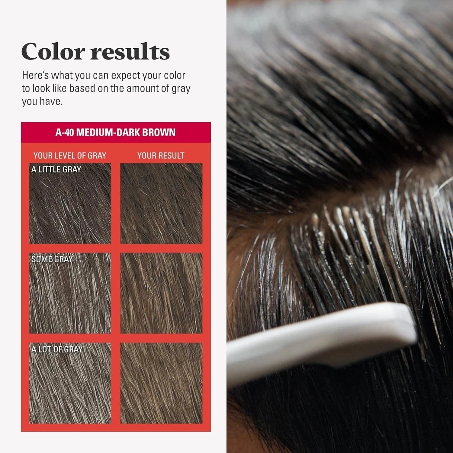 Just For Men Easy Comb-In Color Mens Hair Dye - Medium-Dark Brown, A-40