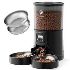 Automatic Cat Feeder for 2 Cats - 16 Cups/4L Timed Auto Pet Feeder with Porti...