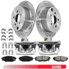 Rear Drilled Brake Rotors Ceramic Pads Calipers for Subaru	Crosstrek 2016-2021