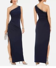 NWT Adrianna Papell womens navy blue formal top beaded dresse size 10