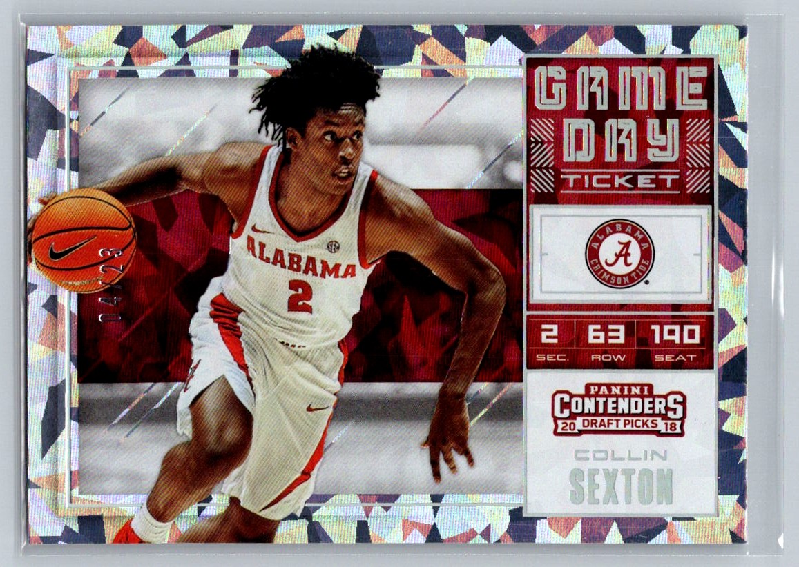 2018 Contenders Draft Picks #9 Collin Sexton Game Day Ticket Cracked Ice #/23