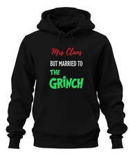 Felpa con cappuccio Mrs Claus But Married To The Grinch Natale coppia regalo unisex