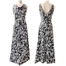 ALEX EVENINGS Gray Silver Floral Maxi Dress Velveteen Stretchy Sleeveless 12