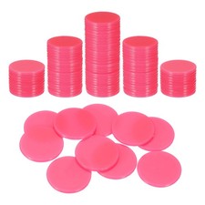 120Pcs 1 Inch Poker Chips, Bingo Chips Learning Counters, Pink, Flat