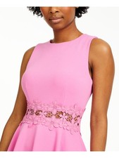 B DARLIN Womens Illusion Waist Sleeveless Short Party Fit + Flare Dress