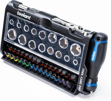 Mini Ratchet Wrench Set 52Pcs with Sockets and Screwdriver Bits,Edc Tools, 1/4"