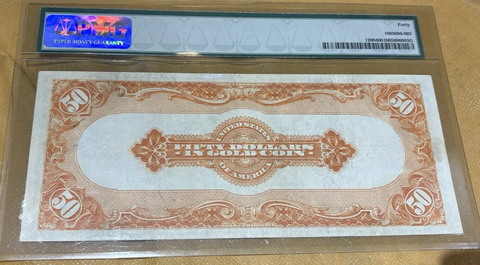 1992 $50 Gold Certificate 40 PMG Grant STUNNING EYE APPEAL & COLOR BARGAIN !!! - Image 2 of 4