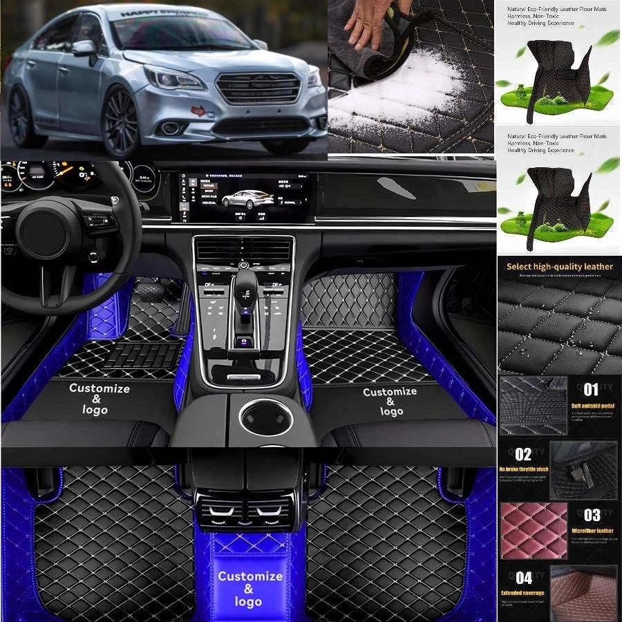 For Subaru Legacy Car Floor Mats PU Leather Auto Pads Interior Accessories Foto 2 de 4