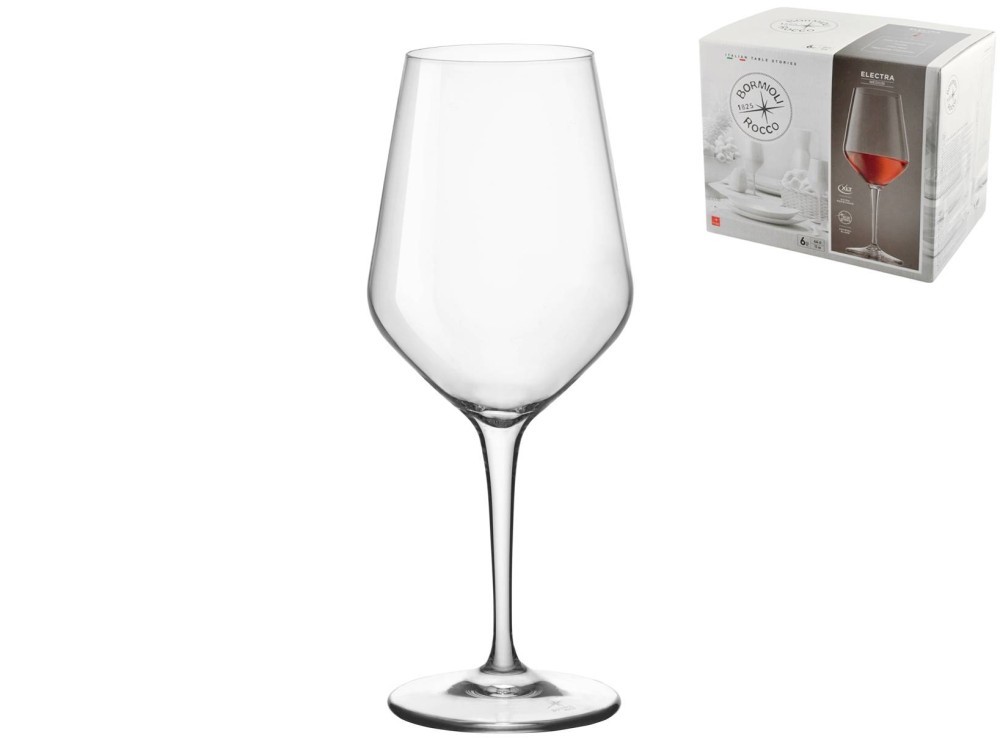 Pack Of 6 Electra Medium Glass Goblets 44 Cl Transparent Bormioli Rocco