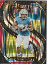 JK DOBBINS 2024 PANINI SELECT PREMIER LEVEL BLACK & RED SHOCK PRIZM #162