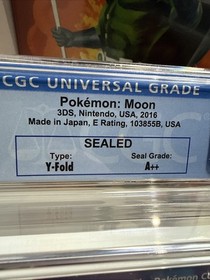 CGC 9.9 A++ Pok&eacute;mon Sun And Moon Nintendo 3DS New Sealed Game GRADED POKEMON