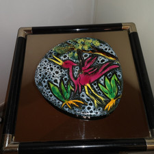 Plat à Fromage VALLAURIS Kitsch Vintage Céramique Émaillée Cigogne 1960 1970