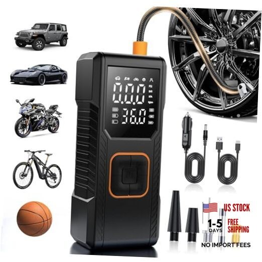 Tire Inflator Portable Air Compressor, 150PSI Cordless/12V DC Air Pump Small