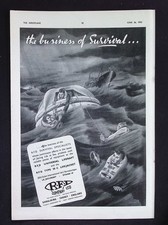 Original 1953 Reklame RFD Company Survival Life-Saving Equipment
