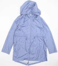 Womens UK Size S Parka in a Pocket Blue Parka Coat