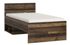 Single Bed 90cm Dark Grey and Walnut (Brooklyn) New - Free UK Delivery