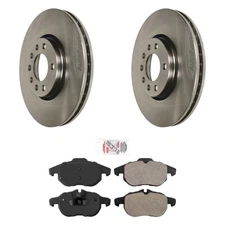 AmeriBRAKES AmeriPRO Plain Front Brake Kit w Semi-Metallic Pads