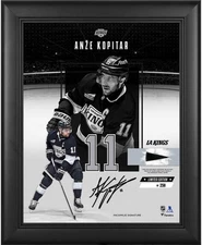 Anze Kopitar Kings Framed 11x14 Impact Collage w/Piece GU Puck - LE of 250