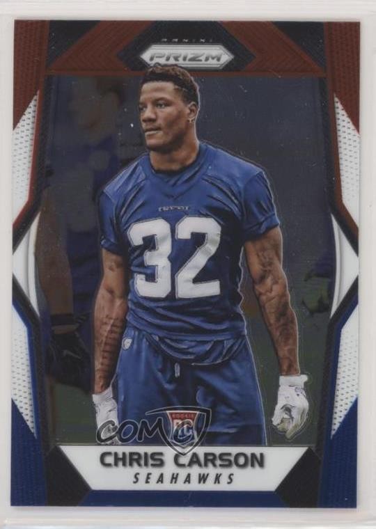 2017 Panini Prizm Rookies Red White & Blue Prizm Chris Carson #212 0a4d